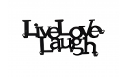 Suport  pentru chei Live Love Laugh 6 agatatoare culoare negru , 25x11x2.5 cm