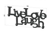 Cuier metalic Live Love Laugh 2