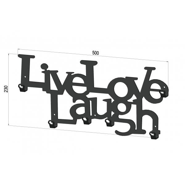 Cuier metalic Live Love Laugh 2