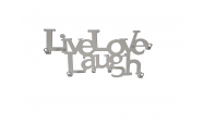 Suport chei Live Love Laugh  6 agatatoare  culoare alb, 25x11x2.5 cm