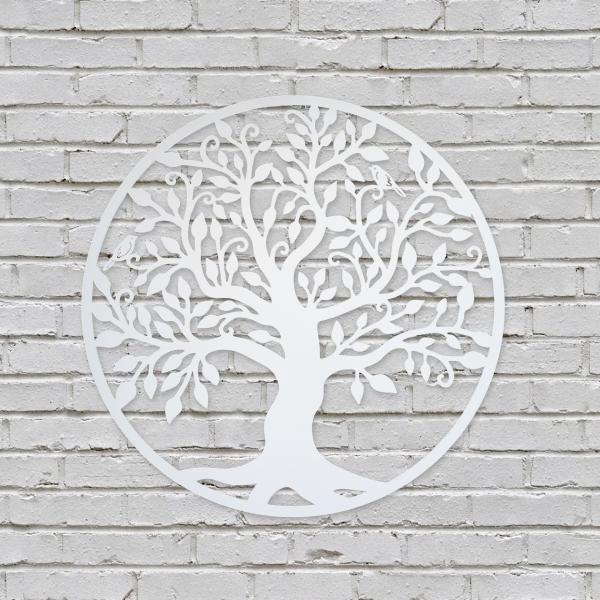 Decor perete, Copacul vietii, Arborele Vietii, 75x75  Model 1, Alb 5