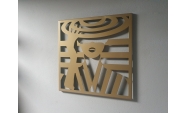 Silueta doamna cu palarie 49x49 cm, art decor, Auriu 3
