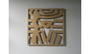 Silueta doamna cu palarie 49x49 cm, art decor, Auriu 4