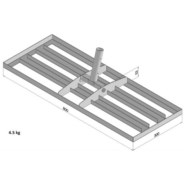 Nivelator gazon 800x300mm, otel, negru 4