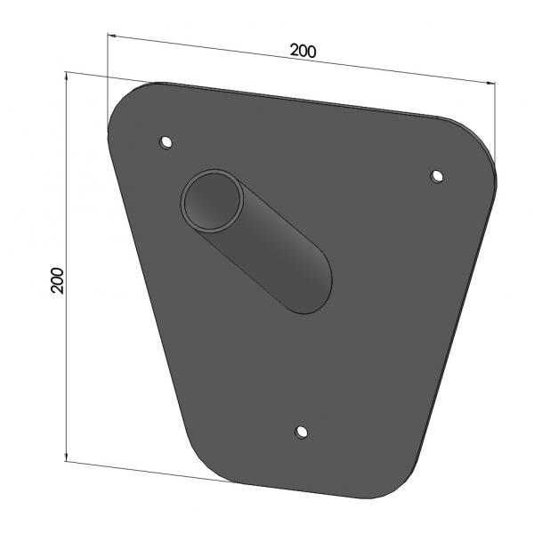 Suport steag din metal model 6, 200x200 mm, negru 3