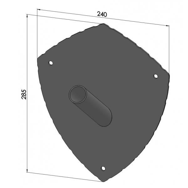 Suport steag din metal model 5, 285x240 mm, negru 3