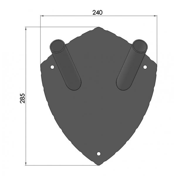 Suport steag dublu din metal model 4, 285x240 mm, negru 2