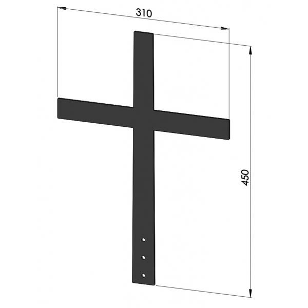 Cruce simplu pentru acoperis din metal 45x31 cm 3