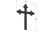 Cruce Gotica pentru acoperis din metal 45X32 cm 1