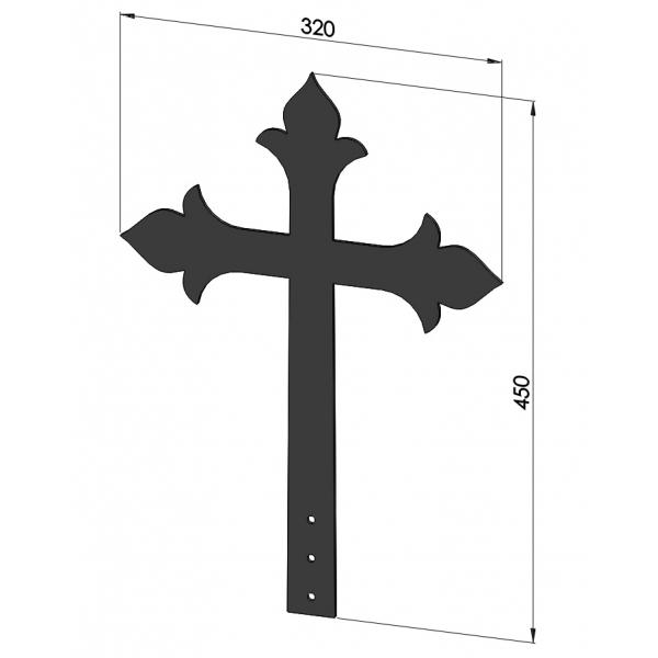 Cruce Gotica pentru acoperis din metal 45X32 cm 1