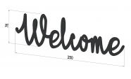 Decoratiune perete din metal Welcome, 25 cm x 7,5 cm 2