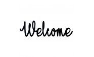 Decoratiune perete din metal Welcome, 25 cm x 7,5 cm