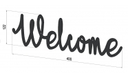 Decoratiune perete din metal Welcome, 40 cm x 13 cm 2