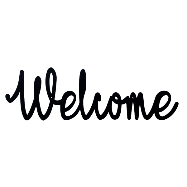 Decoratiune perete din metal Welcome, 40 cm x 13 cm 1