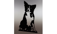 Decoratiune de perete Caine, Border Collie, 50 cm, otel, negru 2