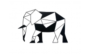 Artă geometrică de perete Elefant minimalistă
