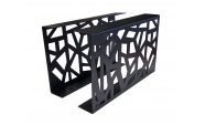 Set 2 picioare pentru masute cafea, Vopsire in camp electrostatic, Negru mat, 45x70 cm 2