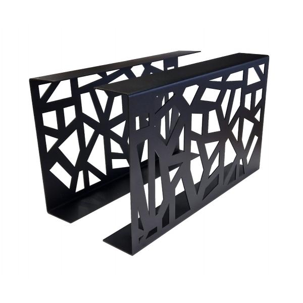 Set 2 picioare pentru masute cafea, Vopsire in camp electrostatic, Negru mat, 45x70 cm 2