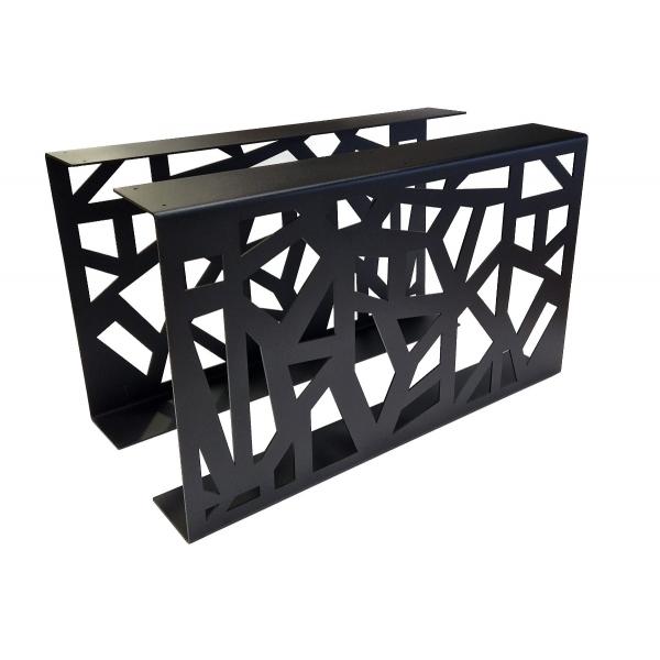 Set 2 picioare pentru masute cafea, Vopsire in camp electrostatic, Negru mat, 45x70 cm 3
