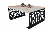 Set 2 picioare pentru masute cafea, Vopsire in camp electrostatic, Negru mat, 45x70 cm 5