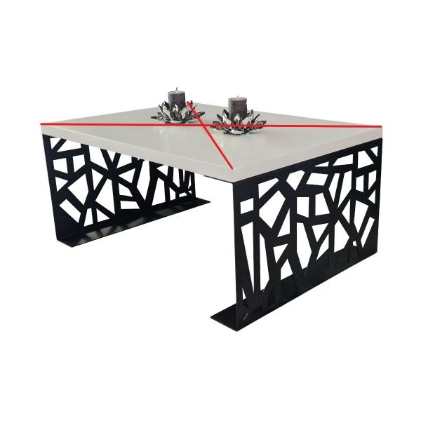 Set 2 picioare pentru masute cafea, Vopsire in camp electrostatic, Negru mat, 45x70 cm 5