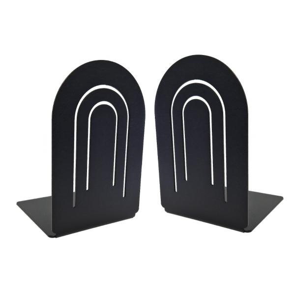 Suport de carti Arc, Set de 2 bucati, Otel, 170 x 110 mm, Negru 2