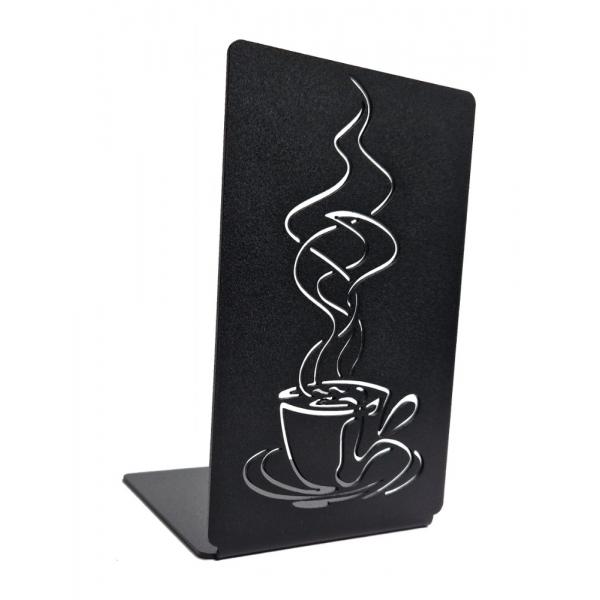 Suport de carte Cafea, Otel, 180 x 110 mm, Negru 3