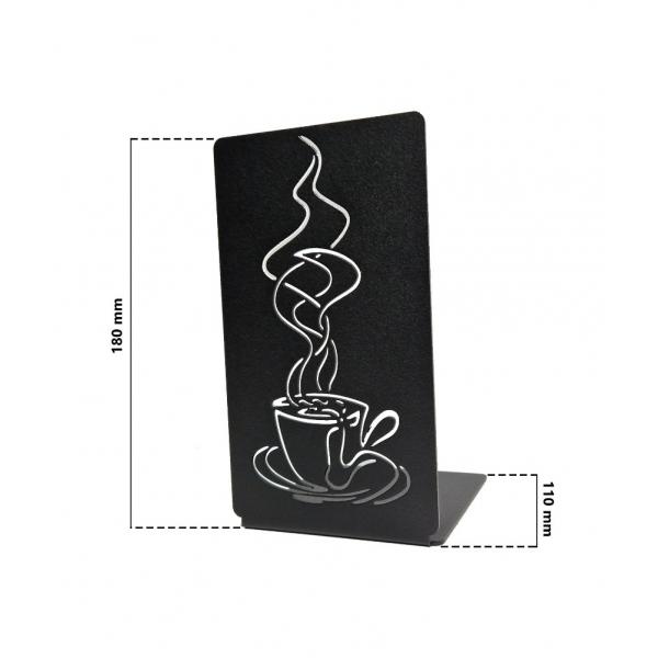 Suport de carte Cafea, Otel, 180 x 110 mm, Negru 6