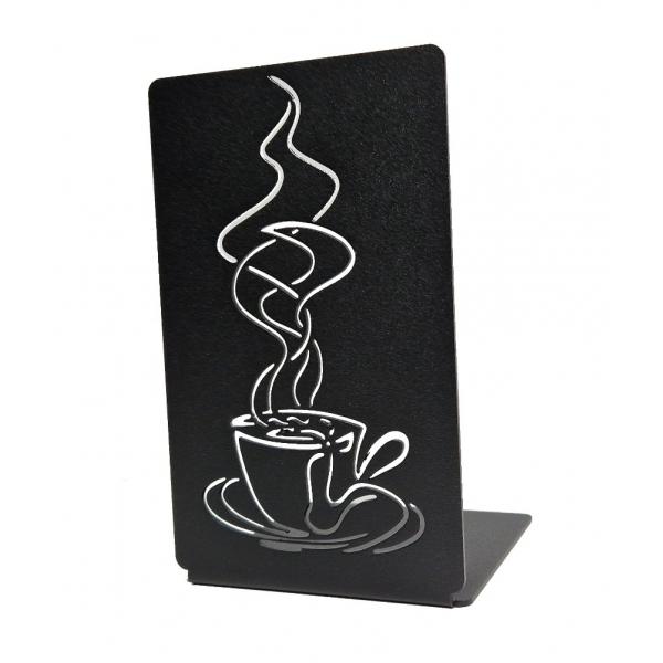 Suport de carte Cafea, Otel, 180 x 110 mm, Negru 1