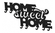 Suport chei Home Sweet Home cu 7 agatatoare, 16x30 cm, Negru