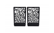 Suport de carti Planta, set de 2 bucati , Otel, 175 x 110 mm, Negru