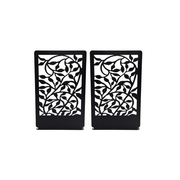 Suport de carti Planta, set de 2 bucati , Otel, 175 x 110 mm, Negru 1