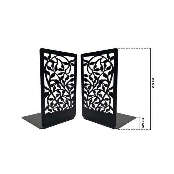 Suport de carti Planta, set de 2 bucati , Otel, 175 x 110 mm, Negru 3