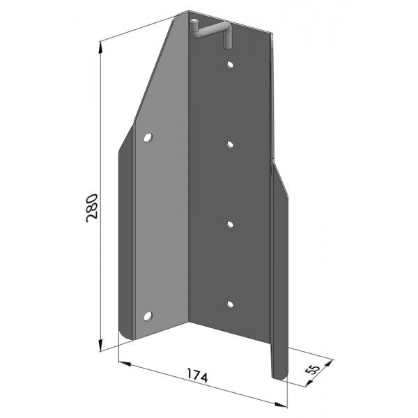 Suport metalic pentru fixare stingator pentru tip P6, Rosu 9