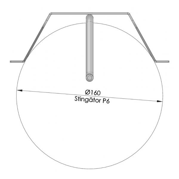 Suport metalic pentru fixare stingator pentru tip P6, Gri 9