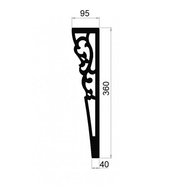 Set 4 picioare metalice masa cafea, Inaltime 36 CM, model 1, Negru  3