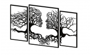 Set 3 decoratiuni perete Tree Kiss, negru, 1400 x 830 mm, grosime 2 mm metalic 2