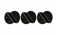 Set 3 agatoare rotunda diametru 60 mm, otel, negru