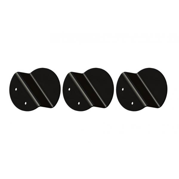 Set 3 agatoare rotunda diametru 60 mm, otel, negru 1