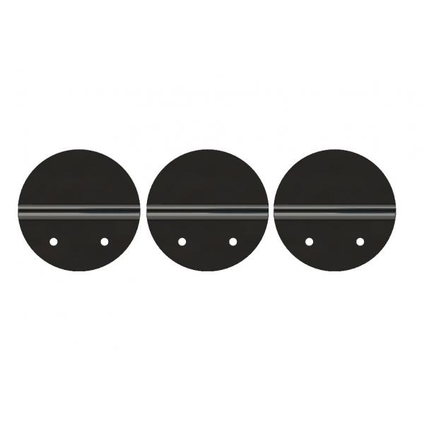 Set 3 agatoare rotunda diametru 60 mm, otel, negru 2