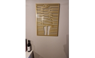 Decoratiune de perete, Silueta Girl, auriu, 75x54 cm, otel 3
