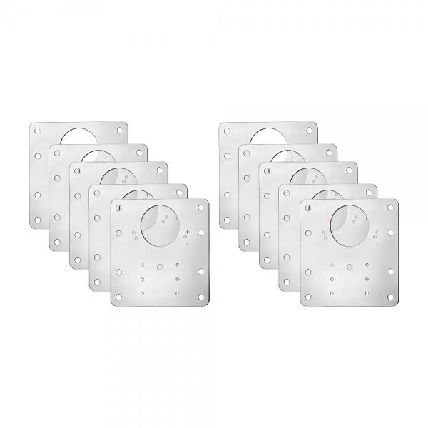 Placa de reparatie pentru fixare balama, otel inoxidabil, set de 10 bucati, Ø36 mm, 90x90x1 mm 1