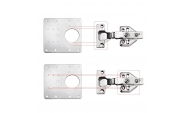 Placa de reparatie pentru fixare balama, otel inoxidabil, set de 10 bucati, Ø36 mm, 90x90x1 mm 2