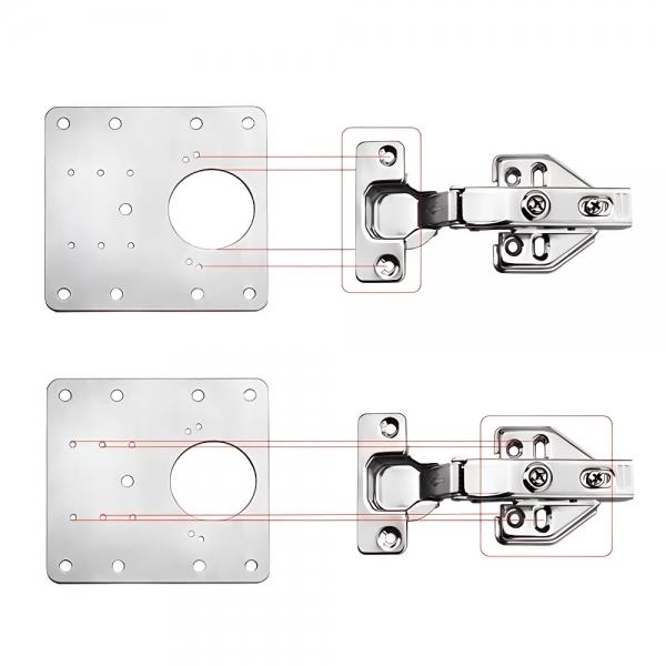 Placa de reparatie pentru fixare balama, otel inoxidabil, set de 10 bucati, Ø36 mm, 90x90x1 mm 2