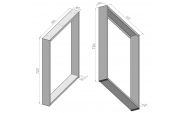 Set 2 picioare masa, Profil Lat, Vopsire in camp electrostatic, Negru 72x60x8 cm  12