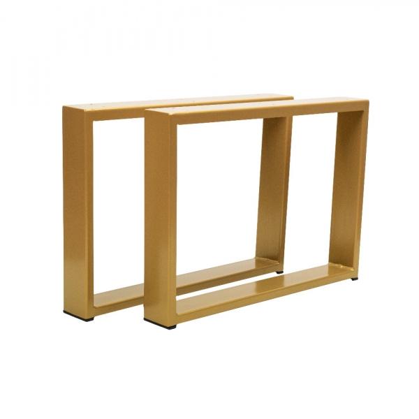 Set 2 picioare masa, Profil Lat, Vopsire in camp electrostatic, Aur 42x60x8 cm  1