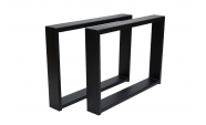 Set 2 picioare masa, Profil Lat, Vopsire in camp electrostatic, Negru 42x60x8 cm 2