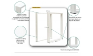 Set 2 picioare masa, Profil Lat, Vopsire in camp electrostatic, Alb 72x60x8 cm  2