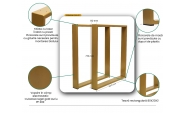 Set 2 picioare masa, Profil Lat, Vopsire in camp electrostatic, Aur 72x60x8 cm  2