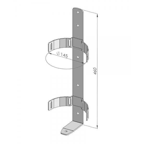 Suport metalic pentru fixare stingator tip P6, P9, SM6 3